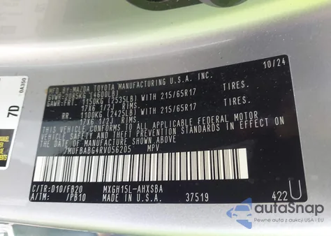 2024 Toyota Corolla Cross Hybrid Se из США, поврежденный, VIN 7MUFBABG4RV056205